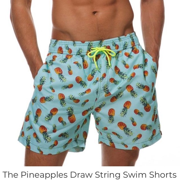 Sweetxin Other - Sweetxin Pineapple Drawstring Swim Trunks